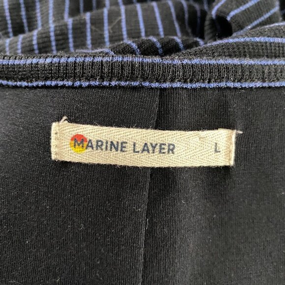 Marine Layer Womens Dress Large Short Sleeve Striped Tencel Blend DR-1323 - Picture 6 of 8